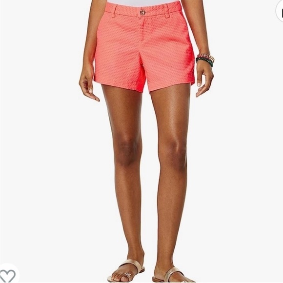 LILY PULITZER CALLAHAN JACQUARD SHORTS Coral SIZE 2 Summer Preppy Academia - Picture 3 of 12